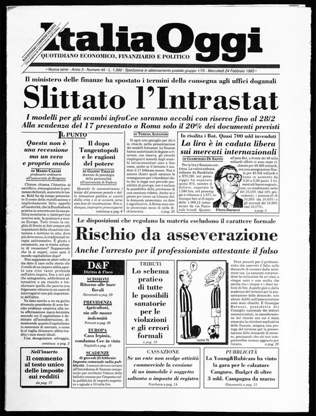 Italia oggi : quotidiano di economia finanza e politica